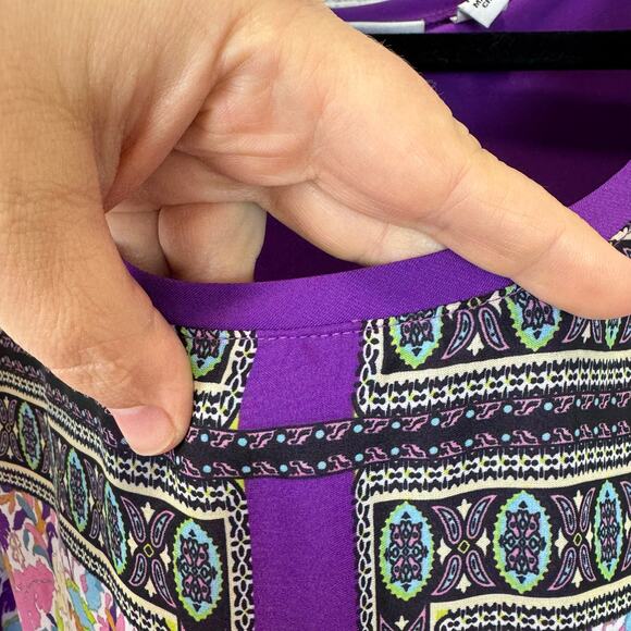 Susan Graver Plus Size Purple Floral Sleeveless Spring Blouse Size 2X - Picture 5 of 11